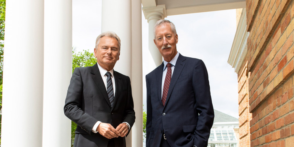 Patrick Sajak and Stephen Van Andel, Chairman and Vice Chairman of the Board of Trustees.